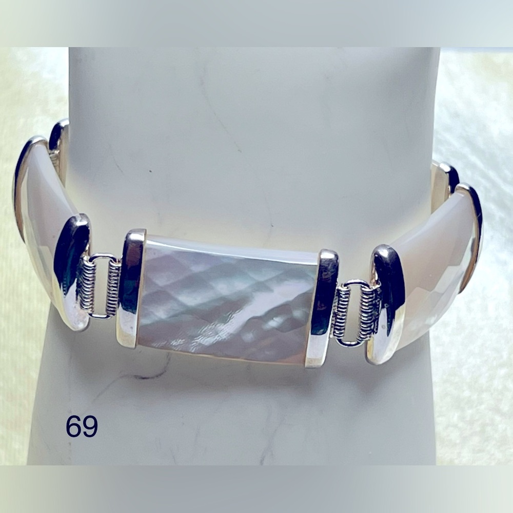 Vintage Sterling silver mother of pearl bracelet.